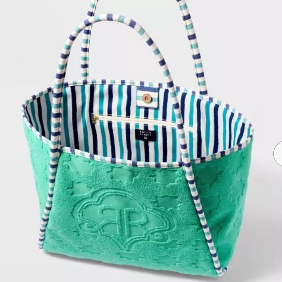 Star Geo Large Terry Beach Tote Bag Green - Roller Rabbit x Target - Picture 4 of 4